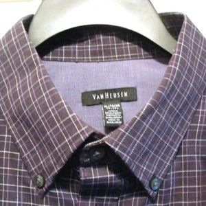 Van Heusen LS XL Purple Blue White.